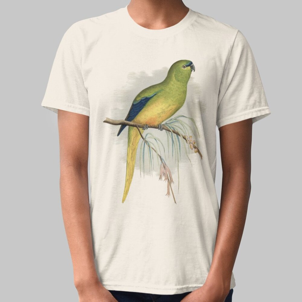 Elegant Parrot Vintage Print Short Sleeve Graphic Tee T-shirt S M L XL